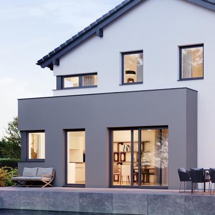 2-Farbige Putzfassade